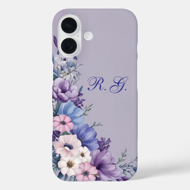 Coques Case-Mate iPhone Bleu, blanc, rose et pourpre délicats fleurs estiv (Verso)