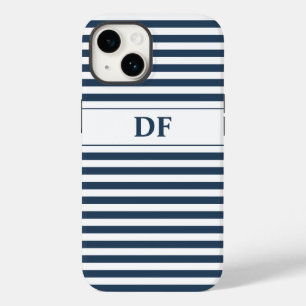 Coque Case-Mate iPhone Bleu/Blancs monogrammes