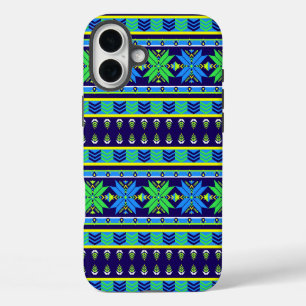 Coque Pour iPhone 16 Plus Bleu Bleu Aztec