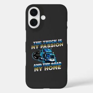 Coque Pour iPhone 16 Bleu Camion Speed Road Passion Home Conception du
