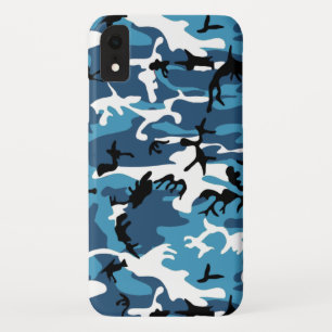 Coque Pour iPhone XR Bleu Camo d'hiver