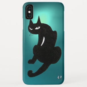 Coque Pour iPhone XS Max Bleu CAT NOIR