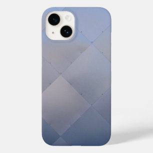 Coque Pour iPhone 14 Bleu Checkered moderne brillant en métal