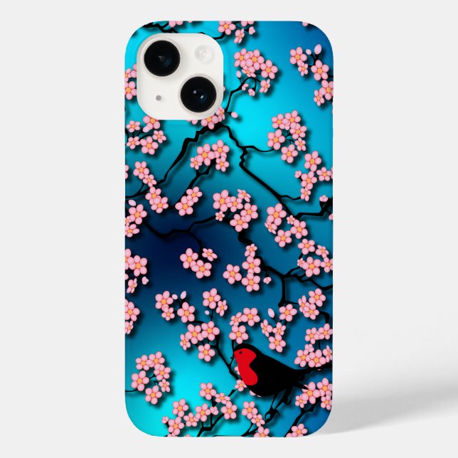 Coques Case-Mate iPhone Bleu Ciel Cerisier Fleur (Verso)