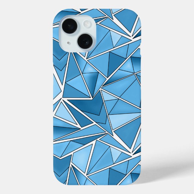 Coques Case-Mate iPhone Bleu ciel et formes géométriques bleues motif mode (Verso)