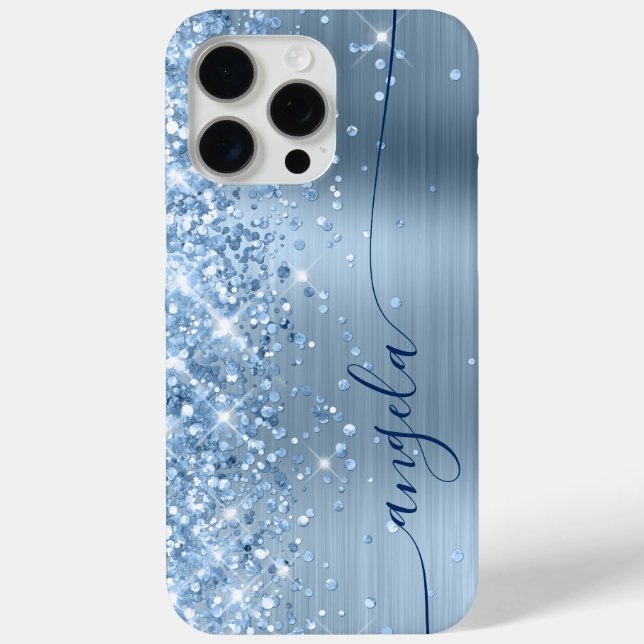 Coques Case-Mate iPhone Bleu clair brillant Signature Marine (Verso)