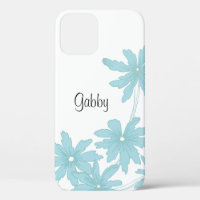 Bleu clair sur blanc