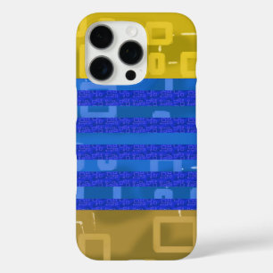 Coque iPhone 16 Pro Bleu cool Chic Bleu Grandes géométriques