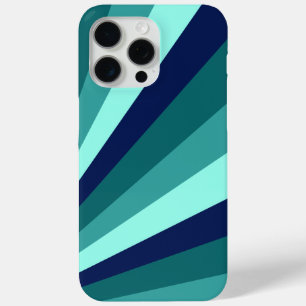 Coque Case-Mate iPhone Bleu cool et bandes diagonales Turquoises