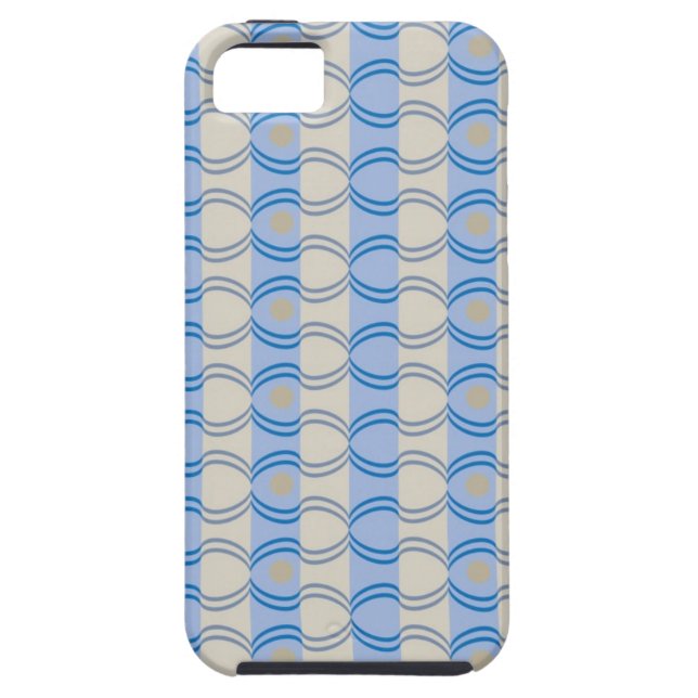 Coques Case-Mate iPhone Bleu courant Tan de Candystripe (Dos)