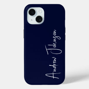 Coque Case-Mate iPhone Bleu de marine monogramme