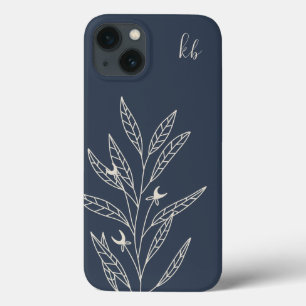 Case-Mate iPhone Case Bleu de minuit   Monogramme botanique mystique