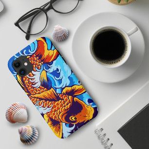 Case-Mate iPhone Case Bleu de poisson orange Koi