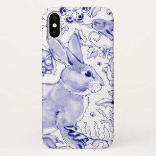 Case-Mate iPhone Case Bleu de printemps et blanc lapin et oiseau Flore D