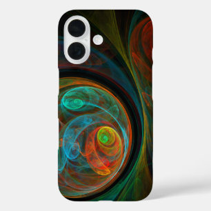 Coque Pour iPhone 16 Bleu de renaissance Art Abstrait