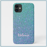 Bleu de verre Parties scintillant verte et violett