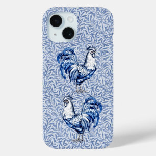 Coque Case-Mate iPhone Bleu Delft Et Poulet Blanc Rooster