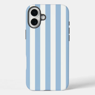 Coque Pour iPhone 16 Plus Bleu doux en bandes intemporelles