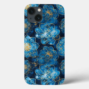 Case-Mate iPhone Case Bleu élégant et or floral - Botanique élégant