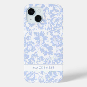 Coque Case-Mate iPhone Bleu élégant Floral Botanique