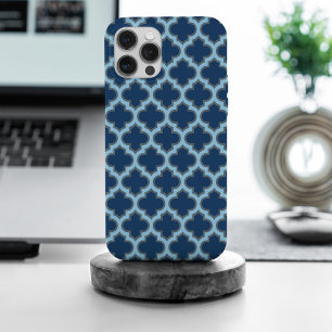 Coque Case-Mate iPhone Bleu et Bébé Bleu Trellis, treillis, Quatrefoil