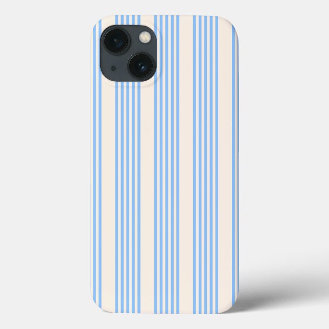 Coques Case-Mate iPhone Bleu et beige cinq rayures motif (Verso)