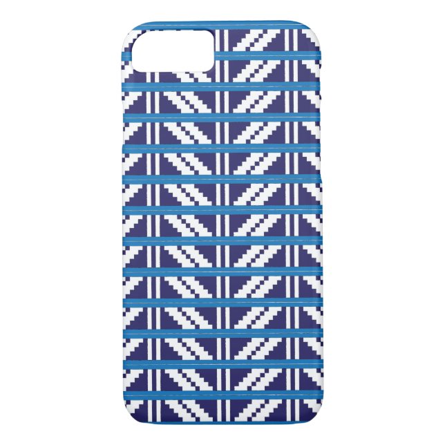 Coques Case-Mate iPhone Bleu et blanc letton Letton Ethnic Folk art (Dos)