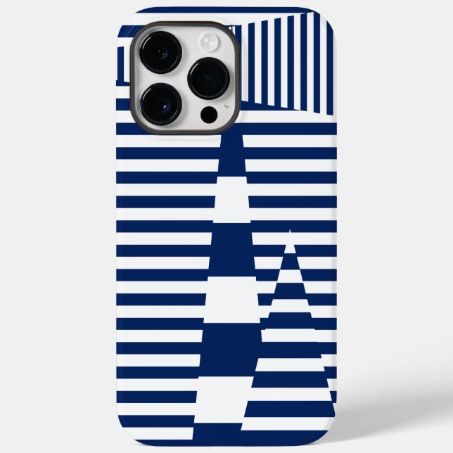 Coques Case-Mate iPhone Bleu et blanc sur bandes (Verso)