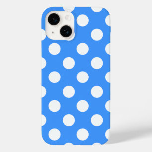 Coque Case-Mate iPhone Bleu Et Grands Pois Blancs