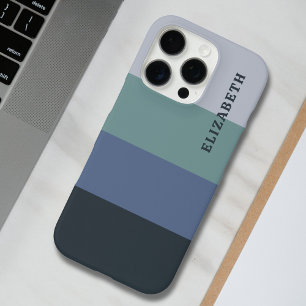 Coque iPhone 16 Pro Bleu et Gris Motif