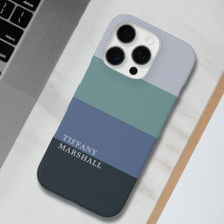 Coque iPhone 16 Pro Bleu et Gris Motif