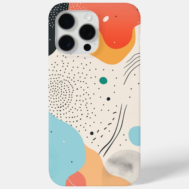 Coques Case-Mate iPhone Bleu et orange avec motif à points (Verso)
