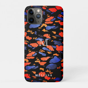 Case-Mate iPhone Case Bleu et orange   Monogramme & Votre Nom Style