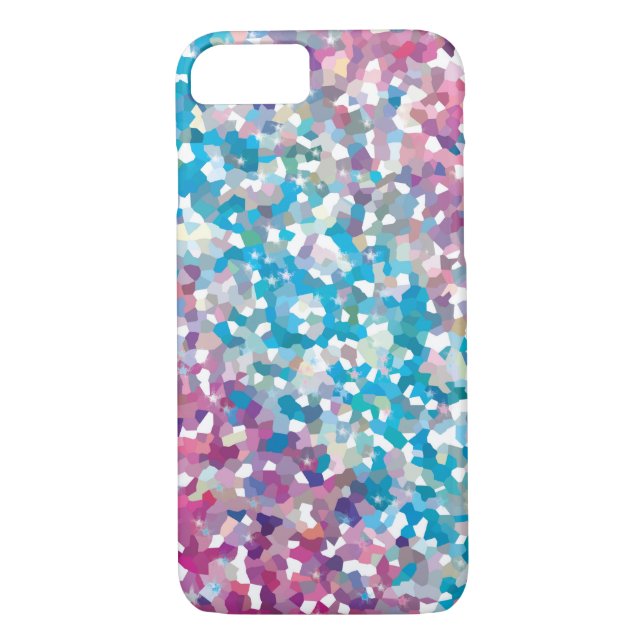 Coques Case-Mate iPhone Bleu et pourpre Sparkly Winter Snow Art Abstrait (Dos)