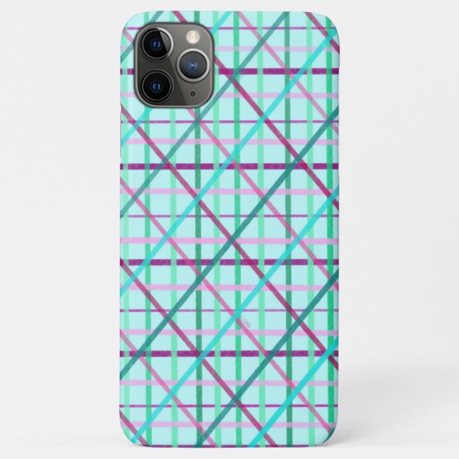Coques Case-Mate iPhone Bleu et Rose À damiers Motif (Dos)