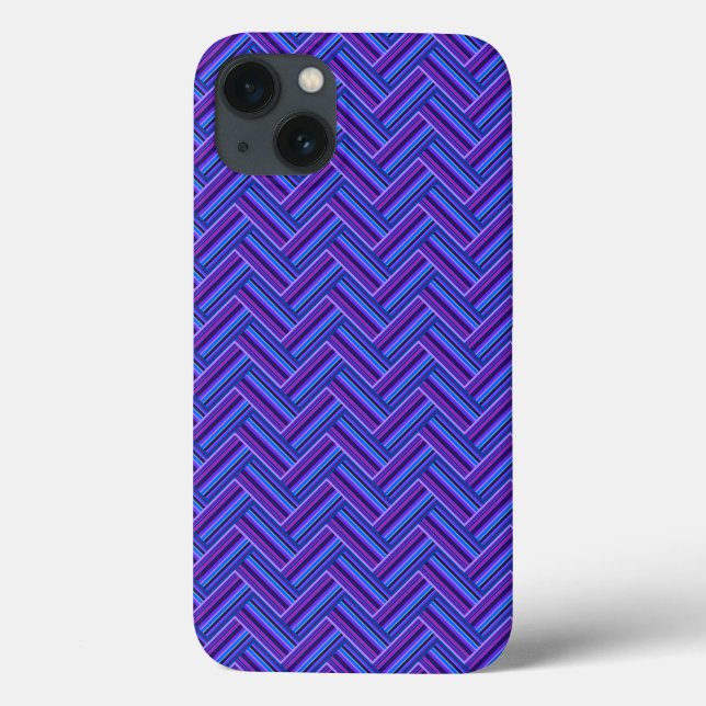 Coques Case-Mate iPhone Bleu et violet bandes double tissage Coque-Mate iP (Verso)