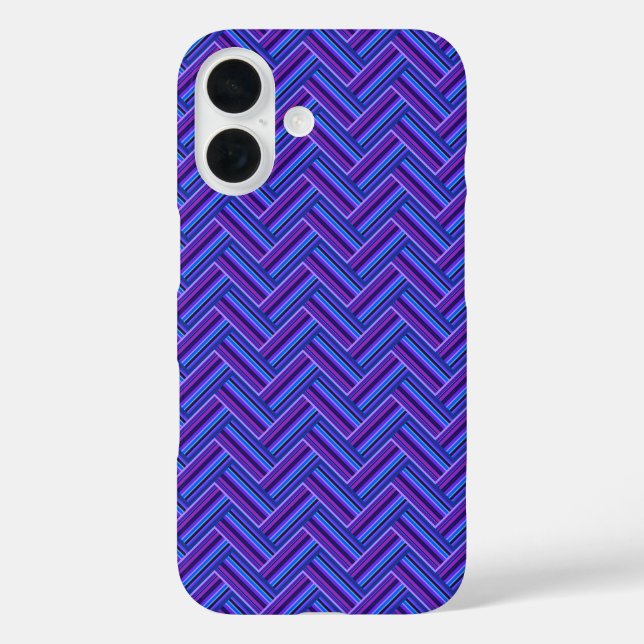 Coques Case-Mate iPhone Bleu et violet rayures double tissage (Verso)