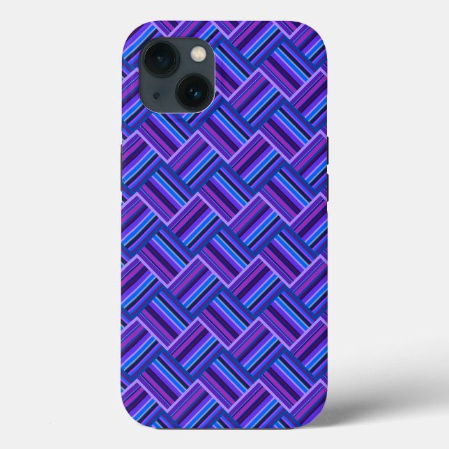 Coques Case-Mate iPhone Bleu et violet rayures tisser Coque-Mate iPhone ca (Verso)