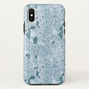 Coques Pour iPhone Bleu fabuleux et blanc Snakeskin