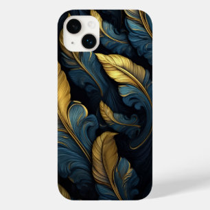 Coque Case-Mate iPhone Bleu - Feuilles d'or