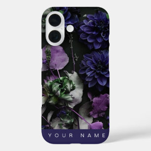 Coque Pour iPhone 16 Bleu fleur foncé
