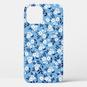 Case-Mate iPhone Case Bleu, Fleurs blanches : Vintage