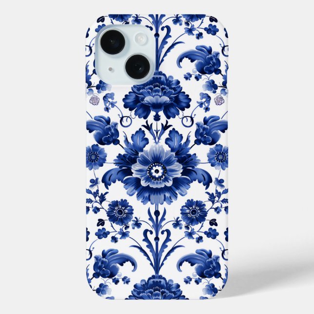 Coques Case-Mate iPhone Bleu floral (Verso)