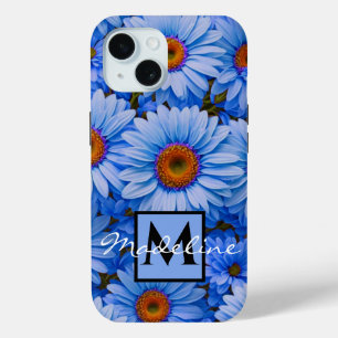 Coque Case-Mate iPhone Bleu floral bleu tournesol bleu marguerite personn