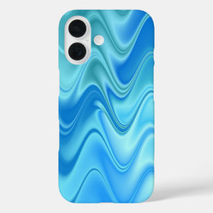 Coque Pour iPhone 16 Bleu foncé Abstrait