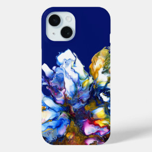 Coque Case-Mate iPhone Bleu foncé Vibrant Abstrait Fluid Art