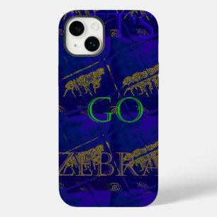 Coque Case-Mate iPhone Bleu français "Let's Go Zebra" Abstrait