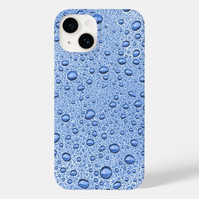 Coques Case-Mate iPhone Bleu gouttelettes d'eau (Verso)