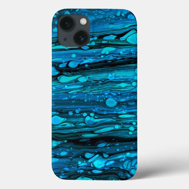 Coques Case-Mate iPhone Bleu gouttes acrylique pourrissant Abstrait Fluid  (Verso)