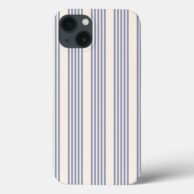 Coques Case-Mate iPhone Bleu gris et beige cinq rayures motif (Verso)